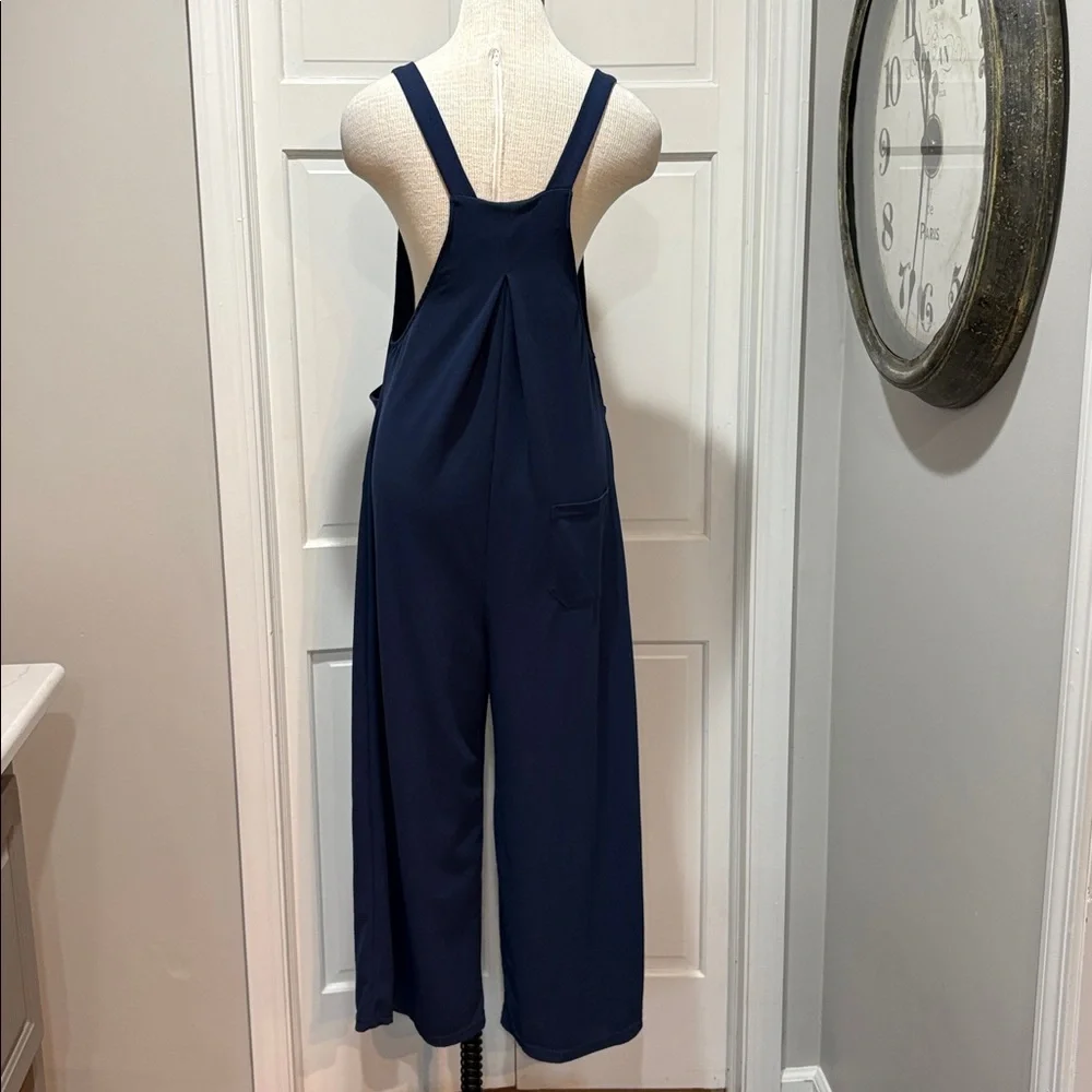 Halara navy blue overalls cozy and comfortable wide leg - Picture 5 of 9
